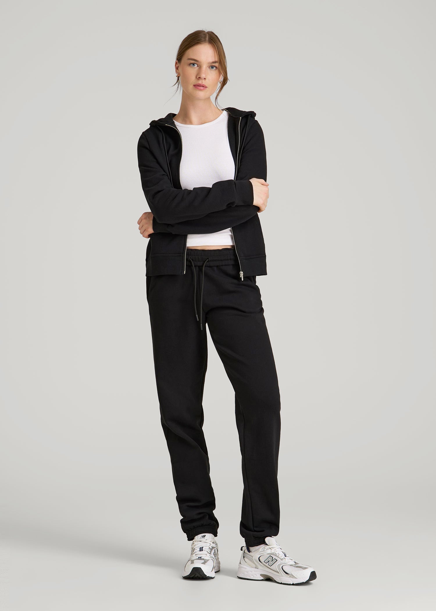 American Tall For Sale | Wearever Fleece Full-Zip Hoodie for Tall Women in Black