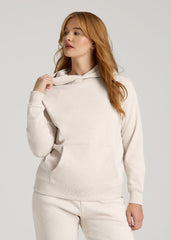 American Tall Discount | Wearever Fleece Relaxed Fit Hoodie for Tall Women in Oatmeal Mix