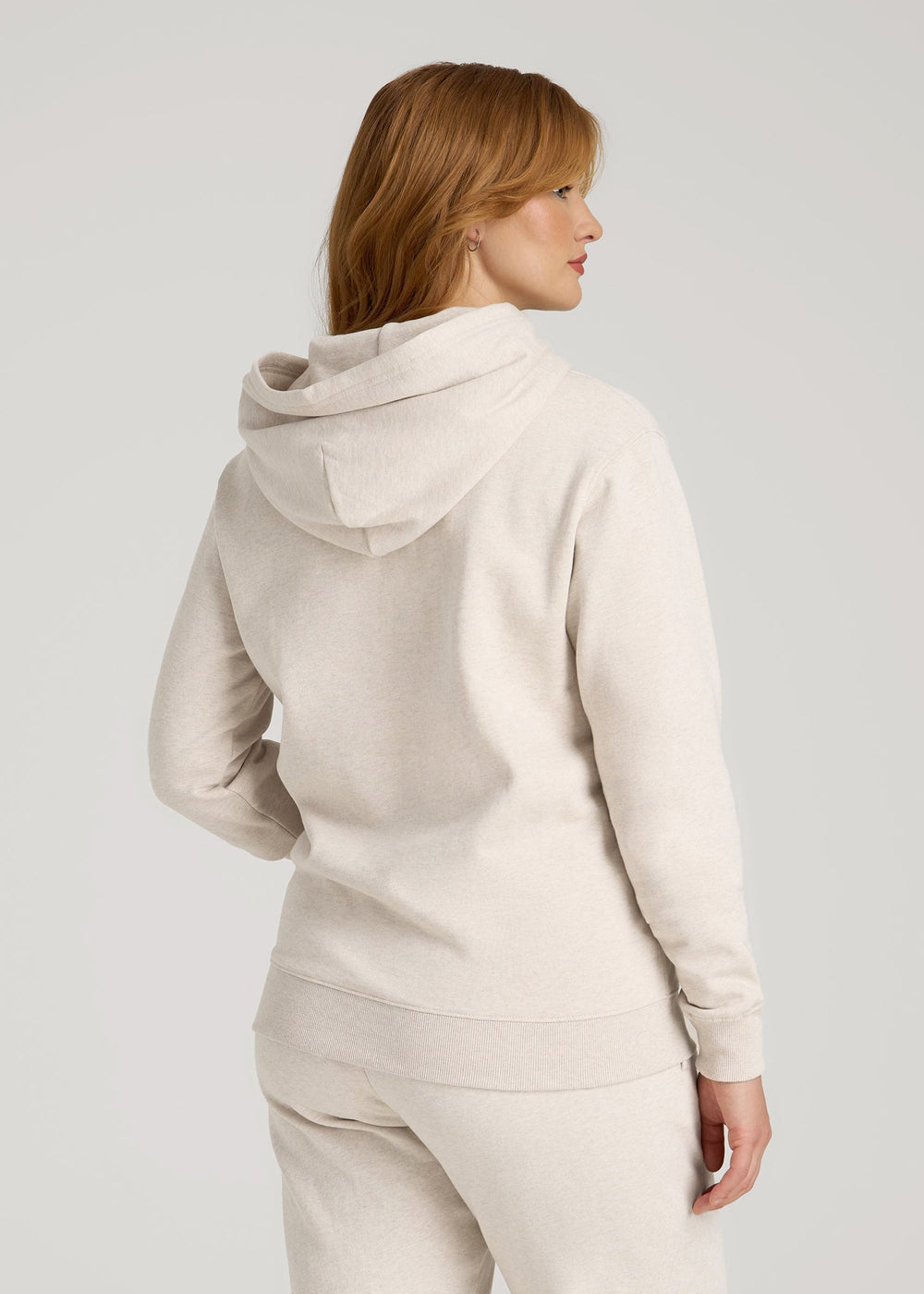 American Tall Discount | Wearever Fleece Relaxed Fit Hoodie for Tall Women in Oatmeal Mix