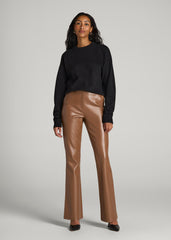 American Tall Sale | Relaxed Crewneck Wool Blend Sweater for Tall Women in Black