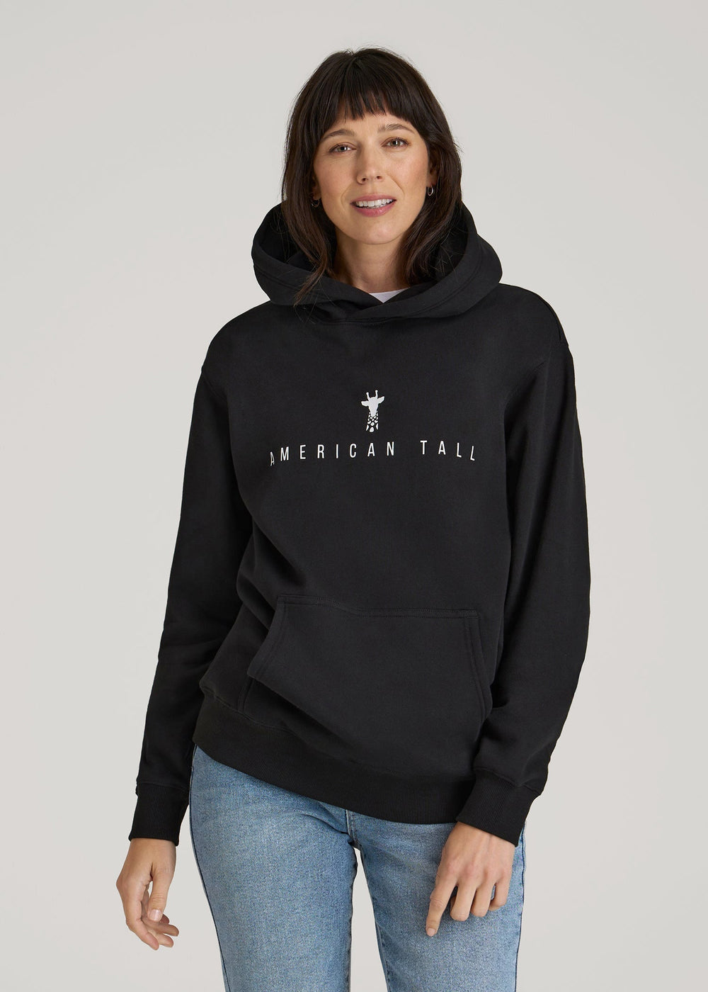American Tall Outlet | Logo Hoodie for Tall Women in Black