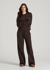 American Tall Discount | Everyday Terry Cropped Crew for Tall Women in Espresso