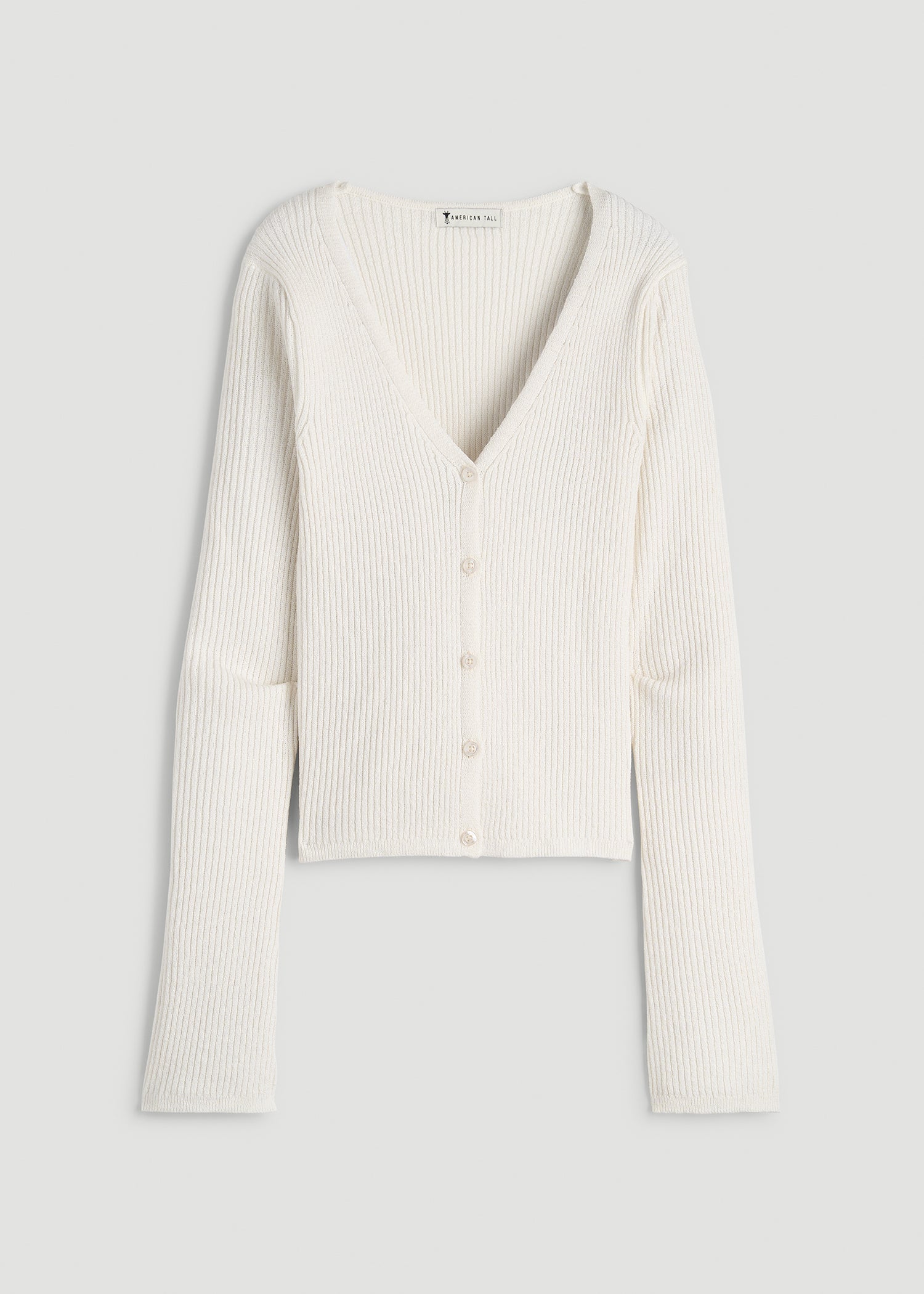 American Tall Outlet | Boucle Knit Cardigan for Tall Women in Star White