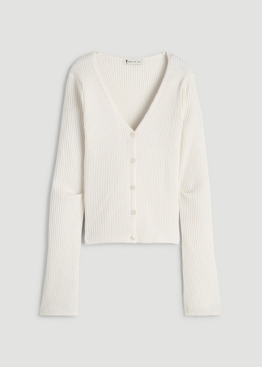 American Tall Outlet | Boucle Knit Cardigan for Tall Women in Star White