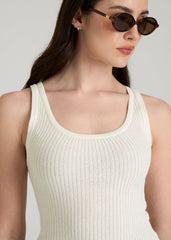 American Tall Online Shop | Boucle Knit Tank for Tall Women in Star White