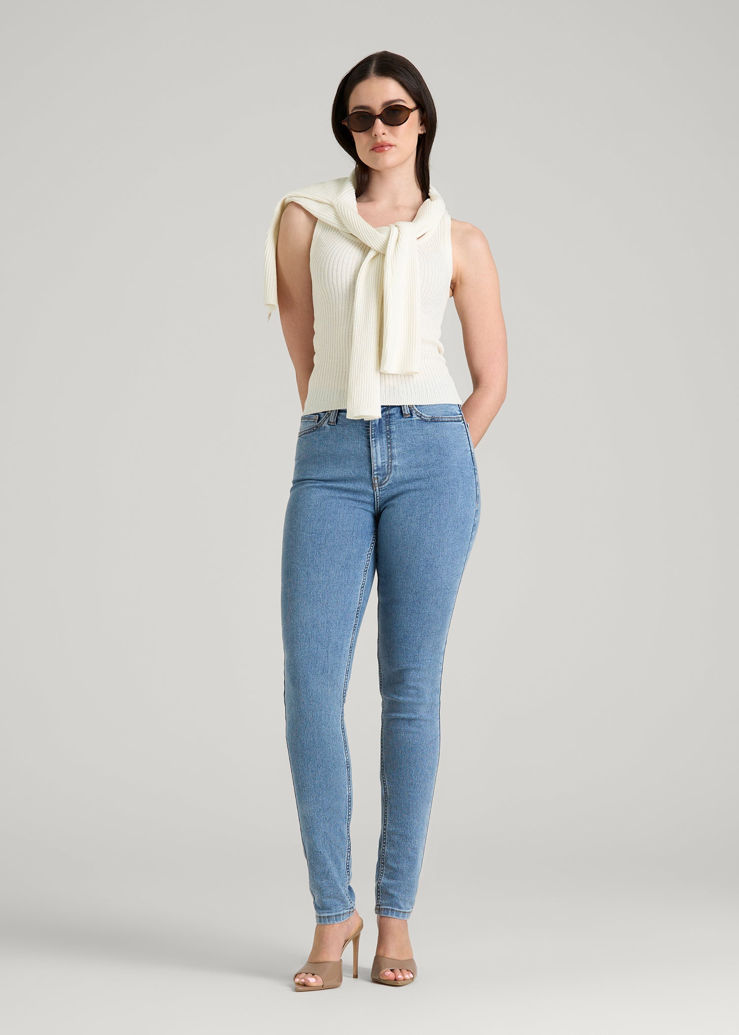 American Tall Online Shop | Boucle Knit Tank for Tall Women in Star White