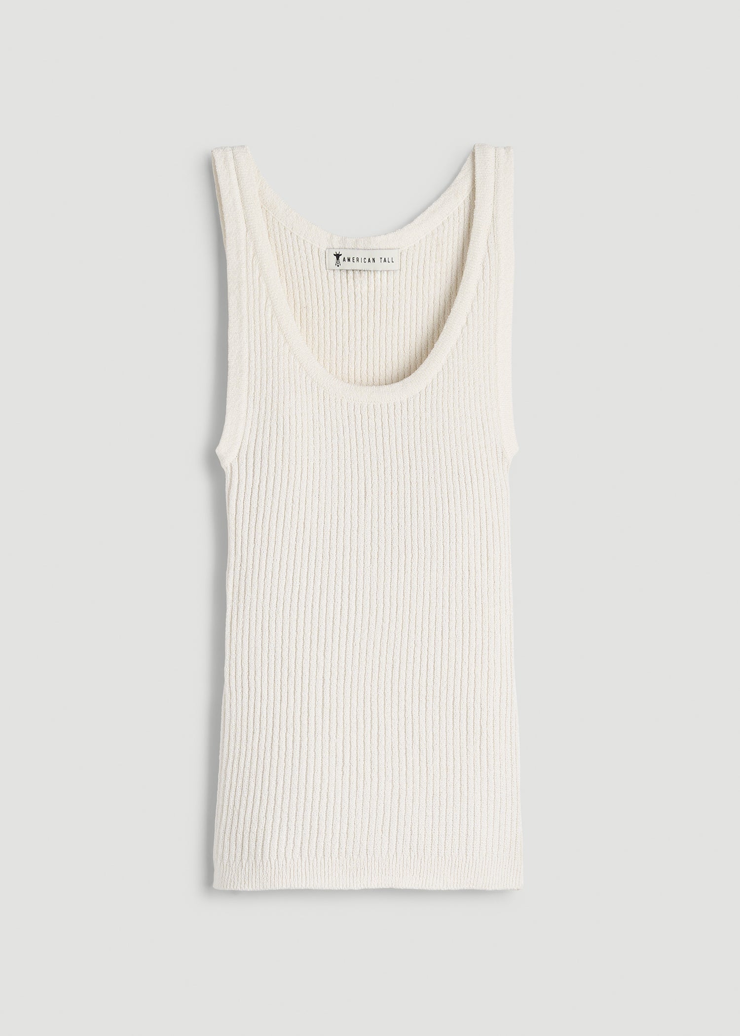 American Tall Online Shop | Boucle Knit Tank for Tall Women in Star White