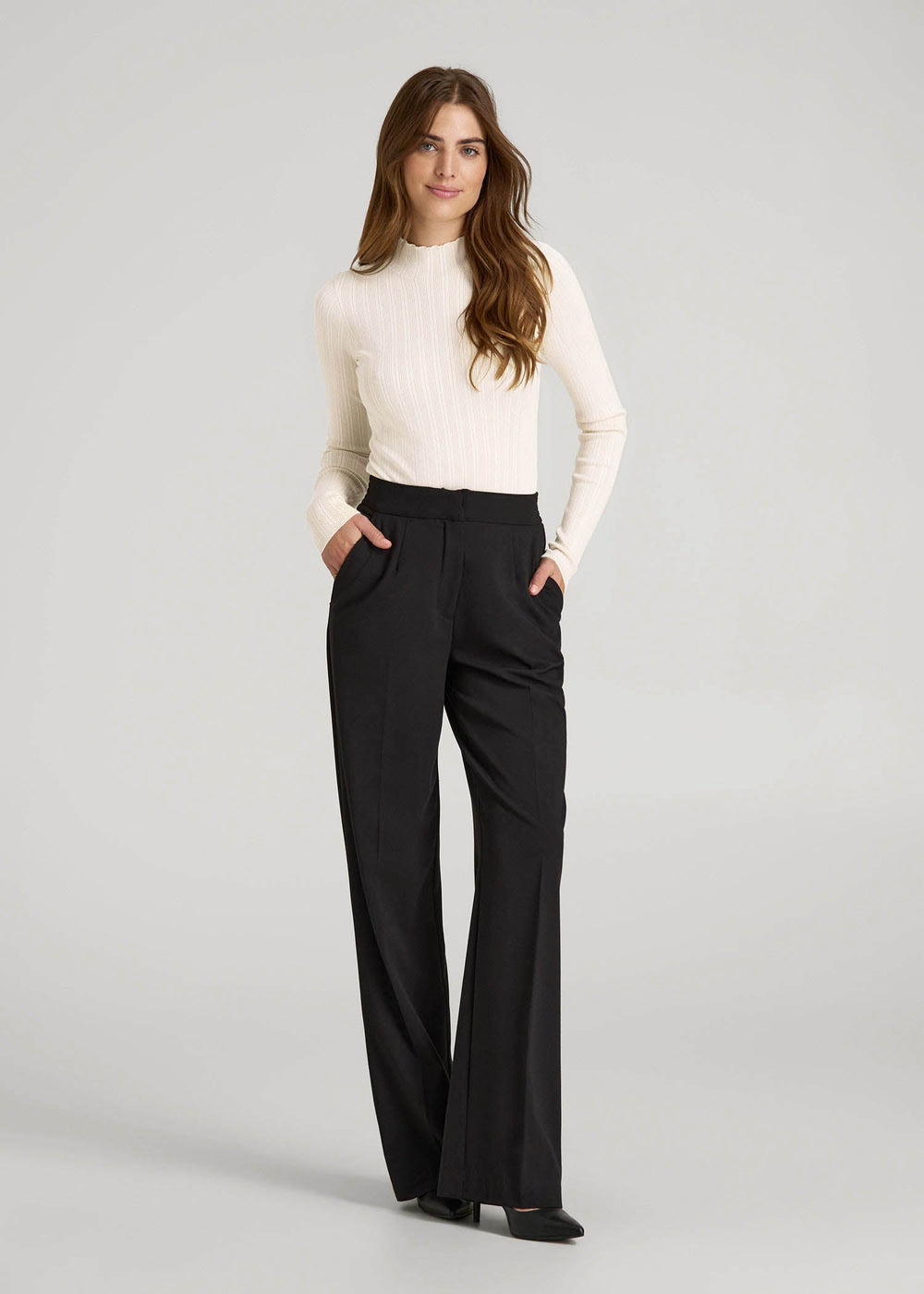 American Tall Online | Mock Neck Sweater Bodysuit for Tall Women in Warm Ecru