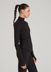 American Tall For Sale | Ultra Soft Athletic Zip Up Jacket for Tall Women in Black Mix
