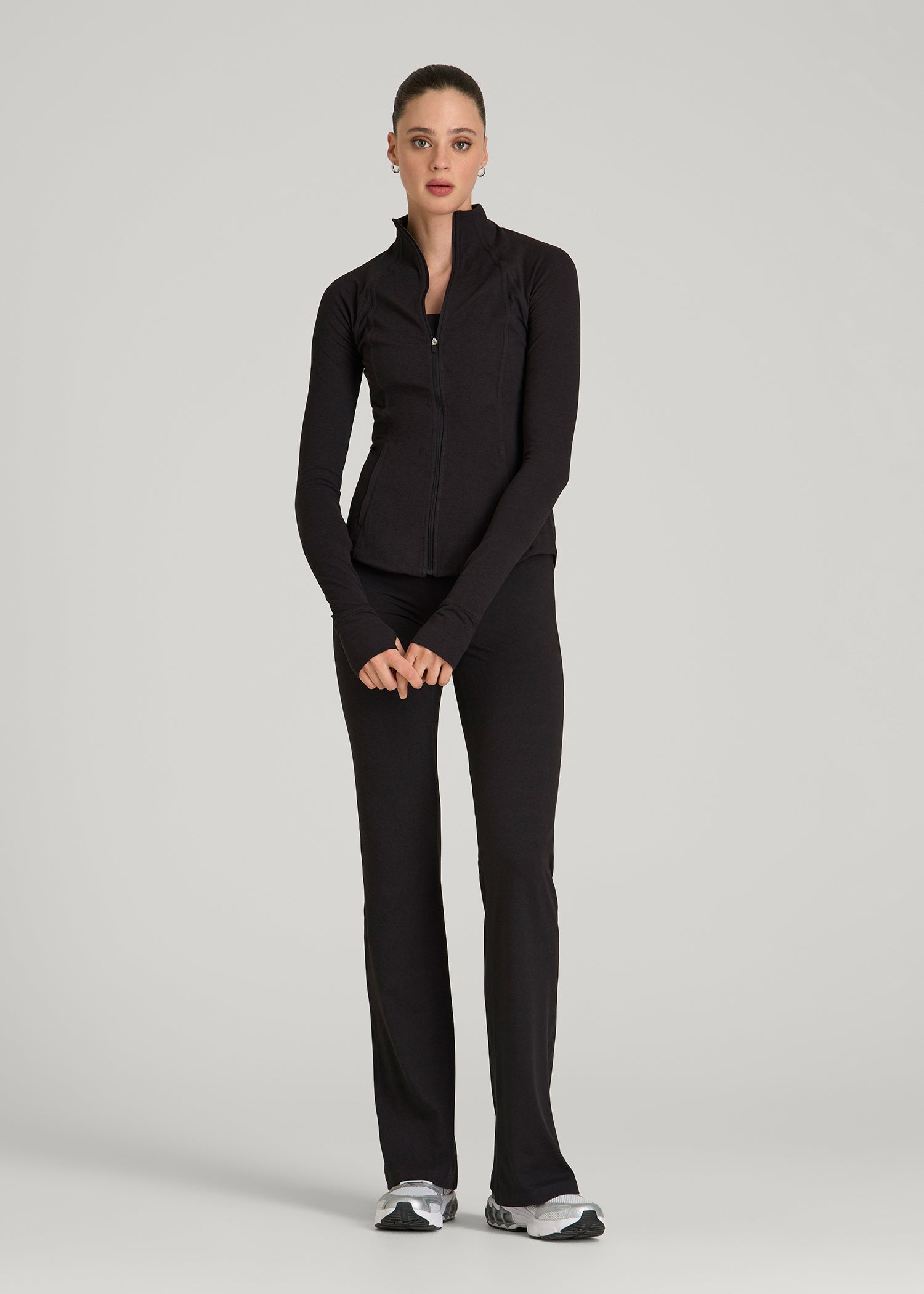 American Tall For Sale | Ultra Soft Athletic Zip Up Jacket for Tall Women in Black Mix