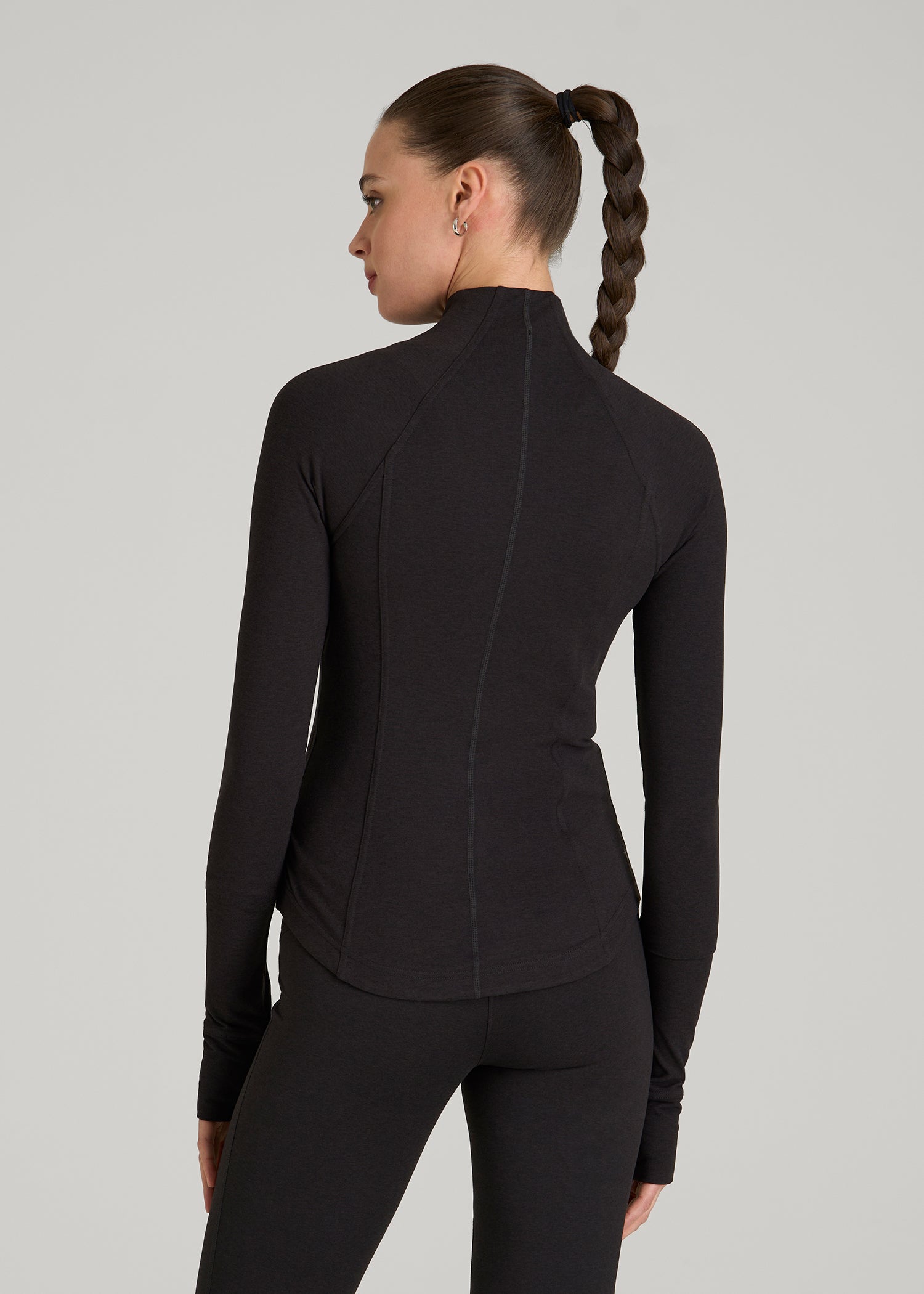 American Tall For Sale | Ultra Soft Athletic Zip Up Jacket for Tall Women in Black Mix