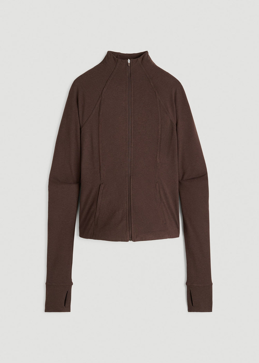 American Tall Discount | Ultra Soft Athletic Zip Up Jacket for Tall Women in Espresso Mix