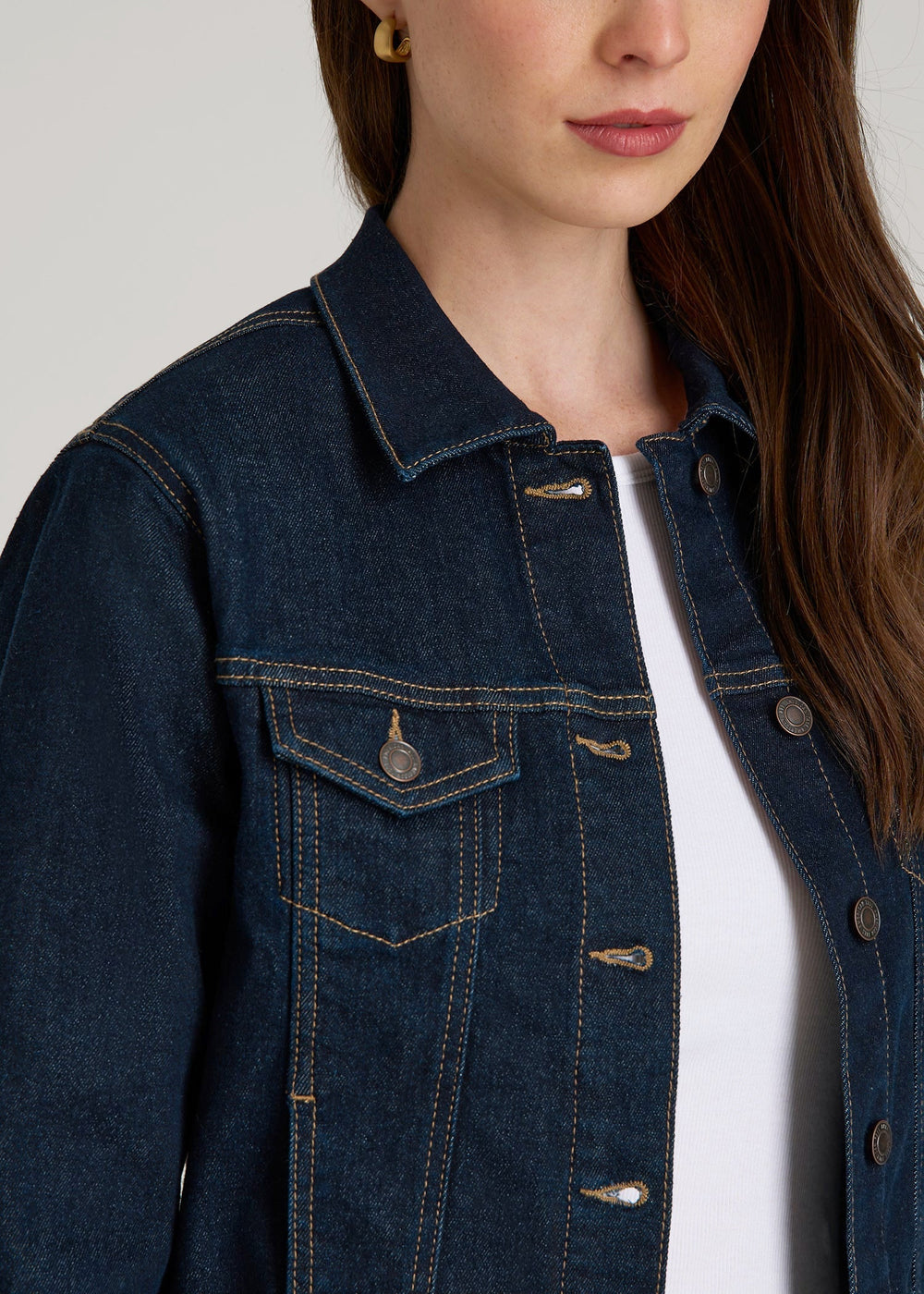 American Tall Online | Classic Denim Jacket for Tall Women in Rinse Wash
