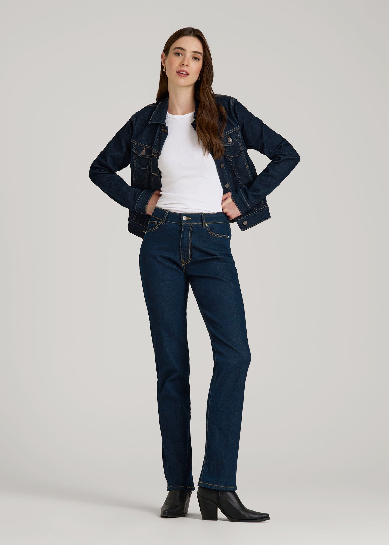 American Tall Online | Classic Denim Jacket for Tall Women in Rinse Wash