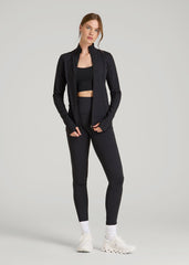 American Tall Sale | Women's Athletic Zip-Up Jacket for Tall Women in Black