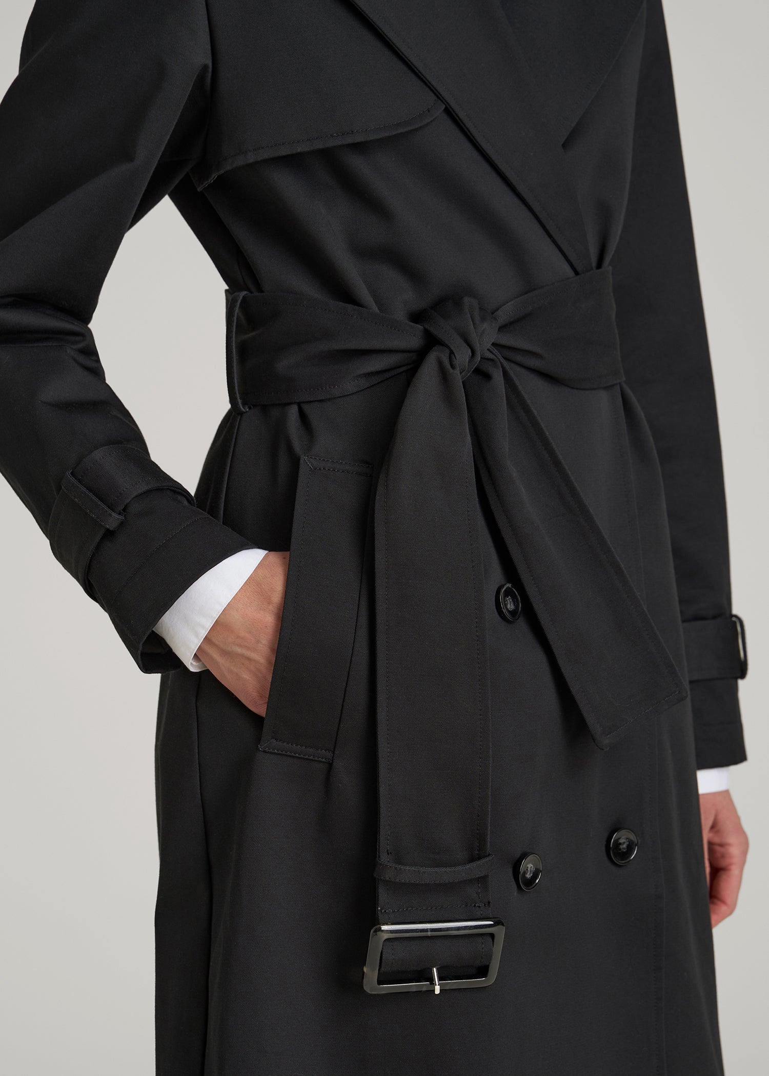 American Tall Outlet | Relaxed Trench Coat for Tall Women in Black