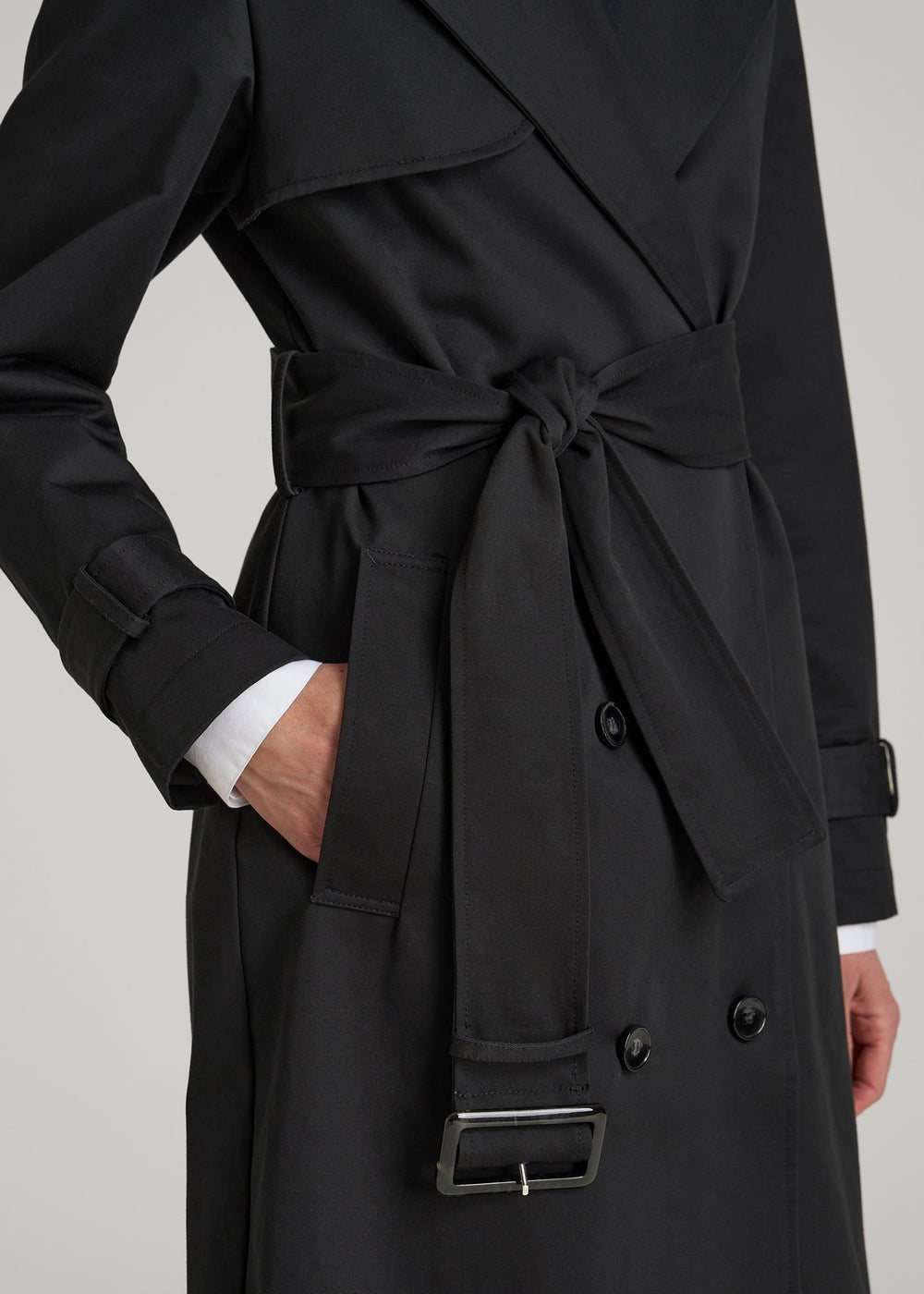 American Tall Outlet | Relaxed Trench Coat for Tall Women in Black