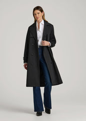 American Tall Outlet | Relaxed Trench Coat for Tall Women in Black