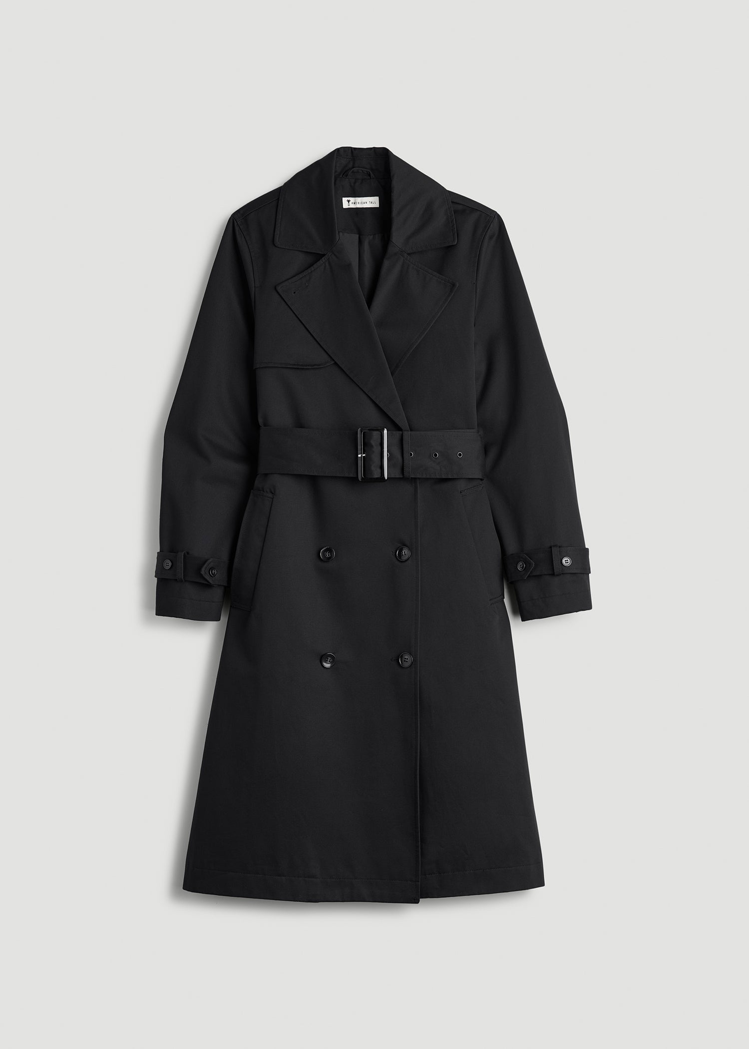 American Tall Outlet | Relaxed Trench Coat for Tall Women in Black