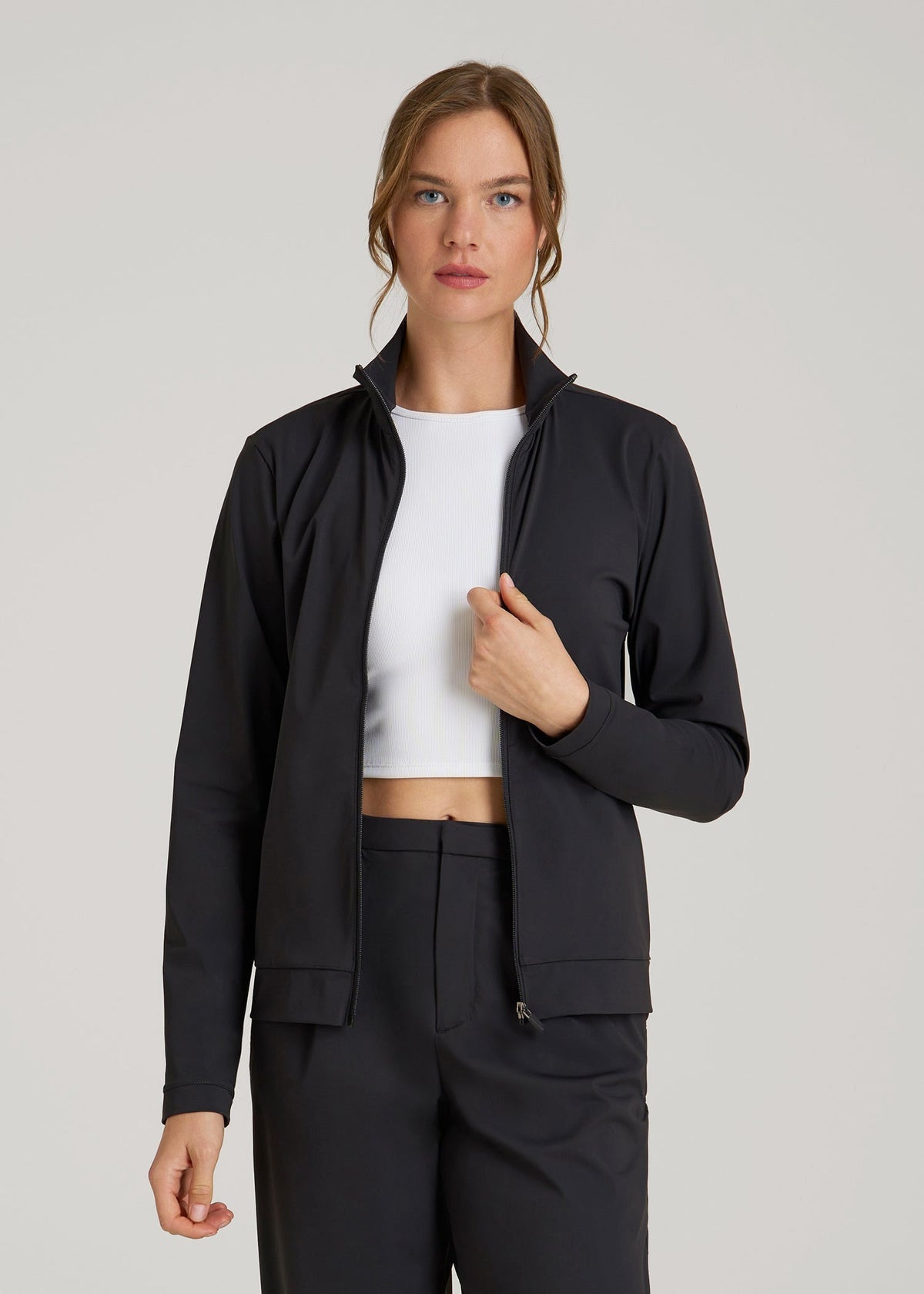 American Tall Online | Front Zip Commuter Jacket for Tall Women in Black