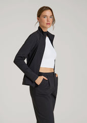 American Tall Online | Front Zip Commuter Jacket for Tall Women in Black