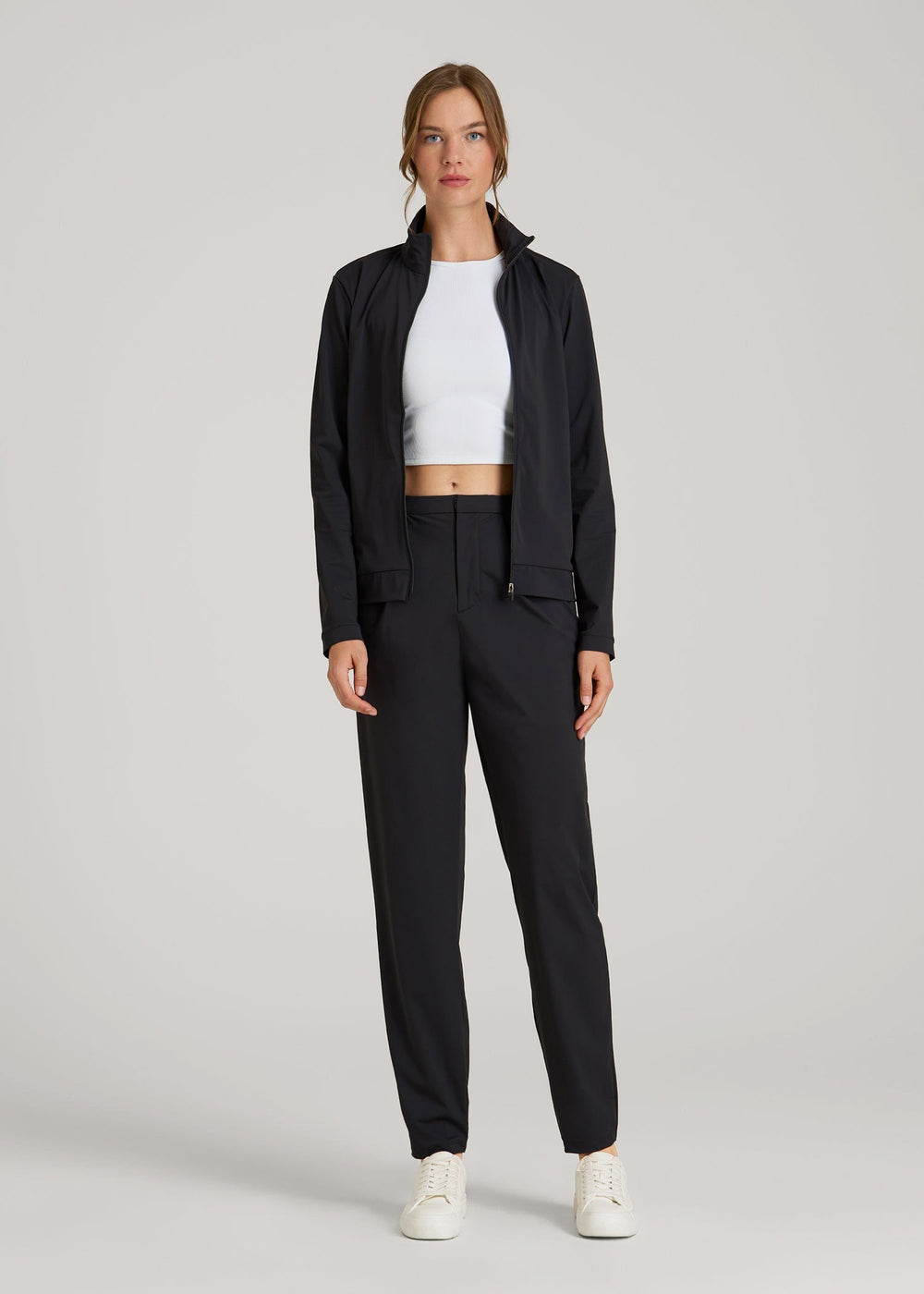 American Tall Online | Front Zip Commuter Jacket for Tall Women in Black
