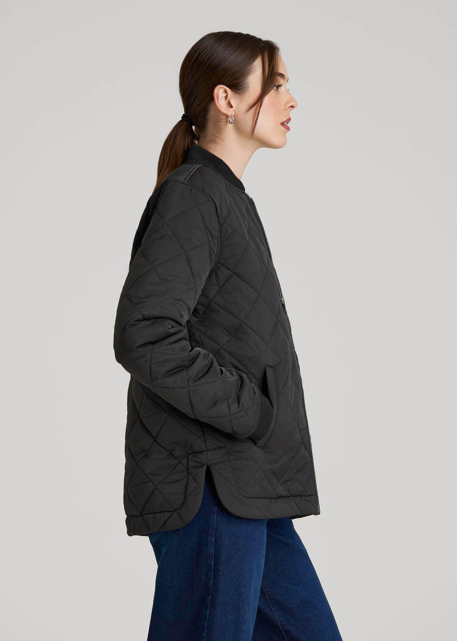 American Tall Outlet | Quilted Jacket for Tall Women in Black