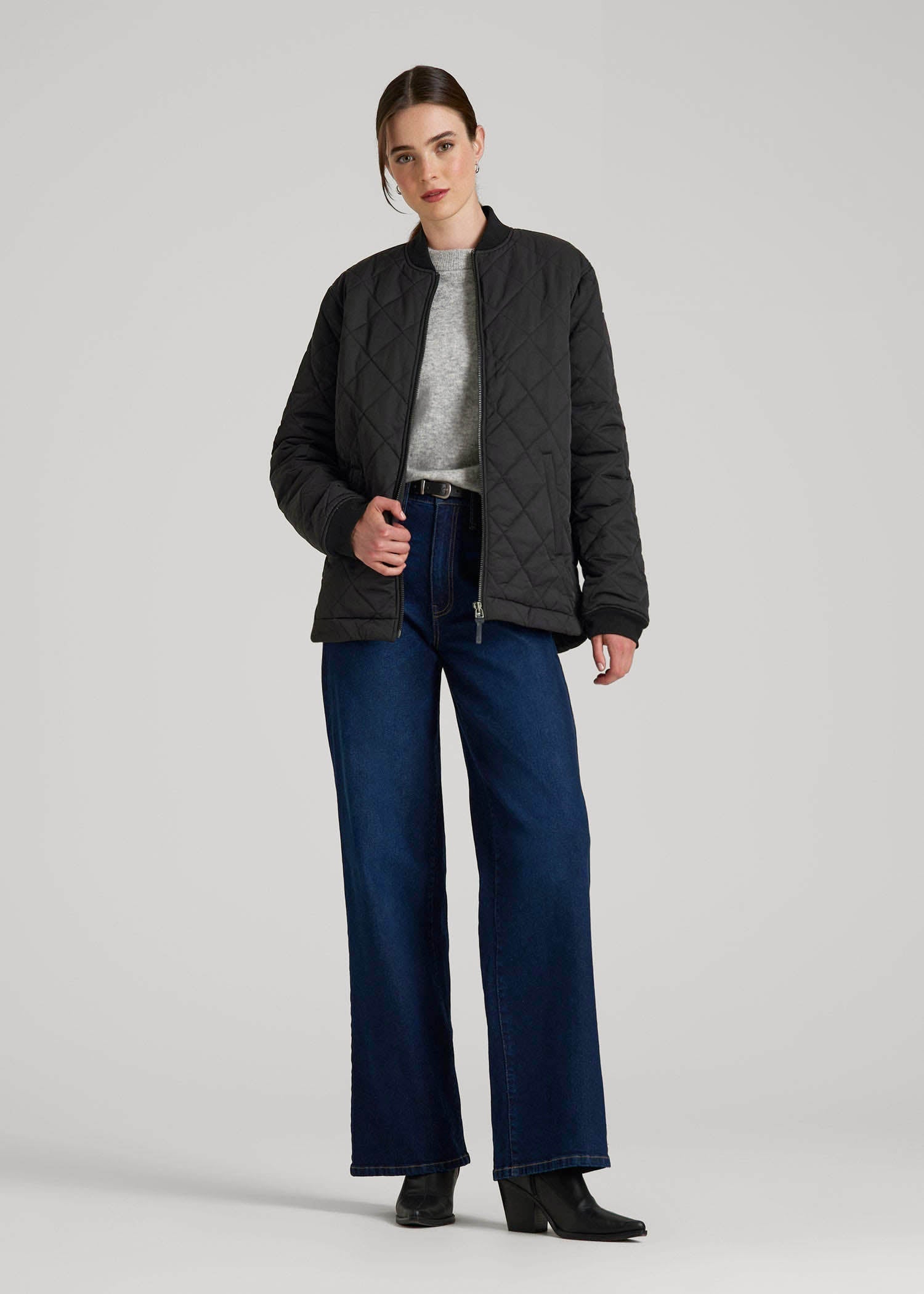 American Tall Outlet | Quilted Jacket for Tall Women in Black