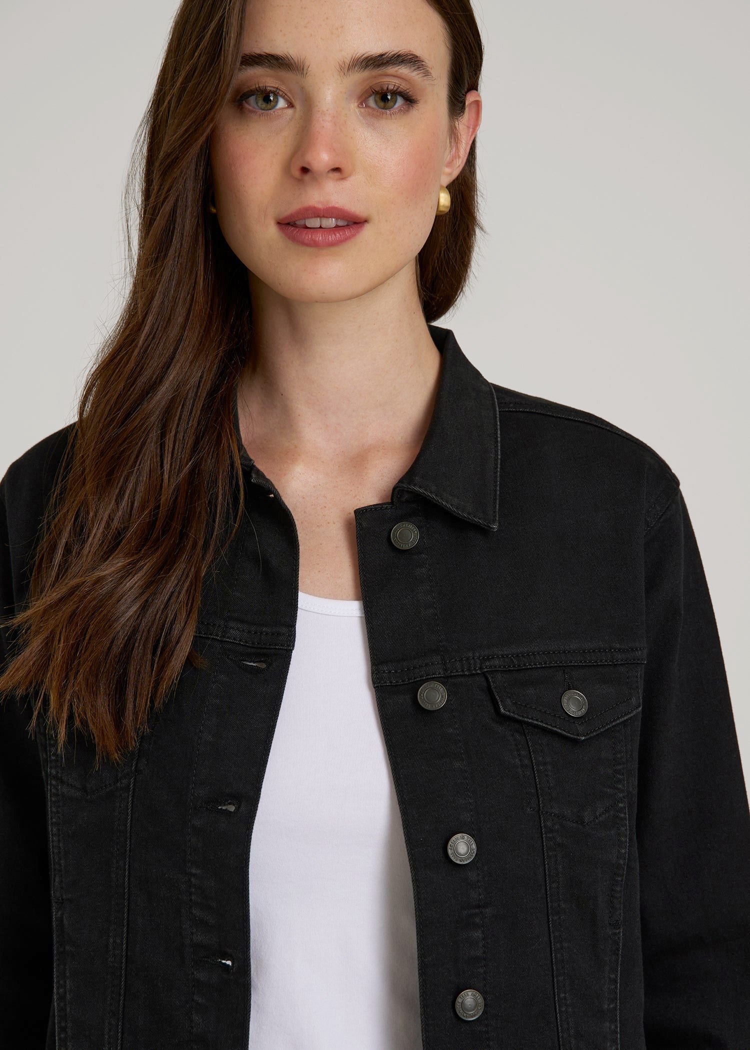 American Tall For Sale | Classic Denim Jacket for Tall Women in Black