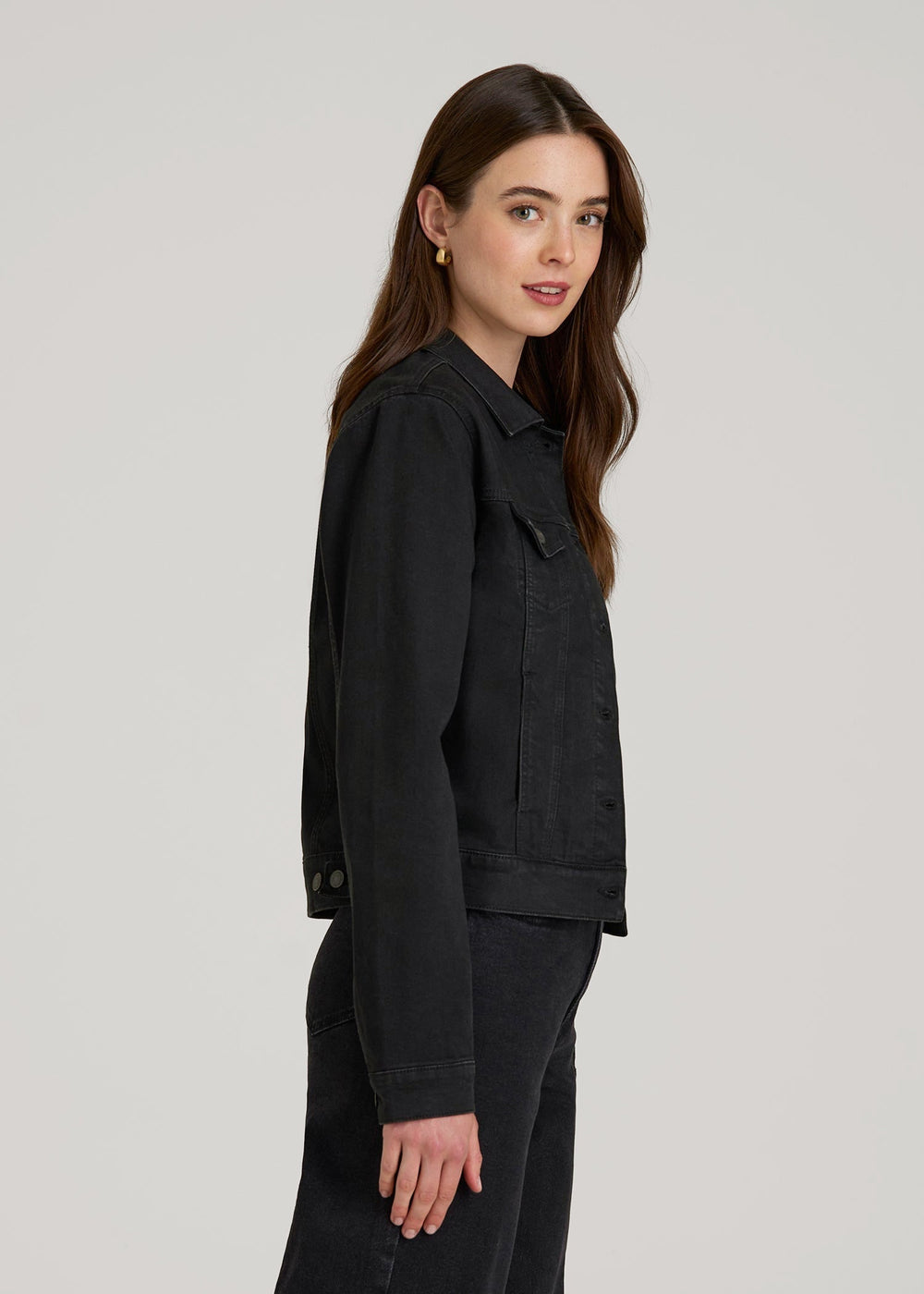 American Tall For Sale | Classic Denim Jacket for Tall Women in Black