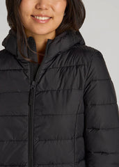 American Tall Sale | Packable Puffer Jacket for Tall Women in Black