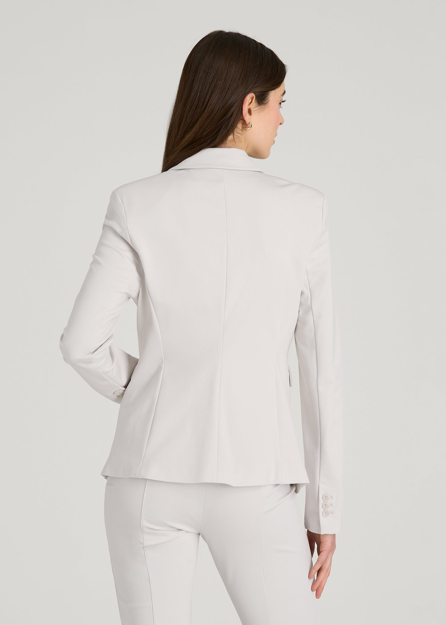 American Tall Discount | Freedom Flex Two-Button Slim-Fit Blazer for Tall Women in White Sand