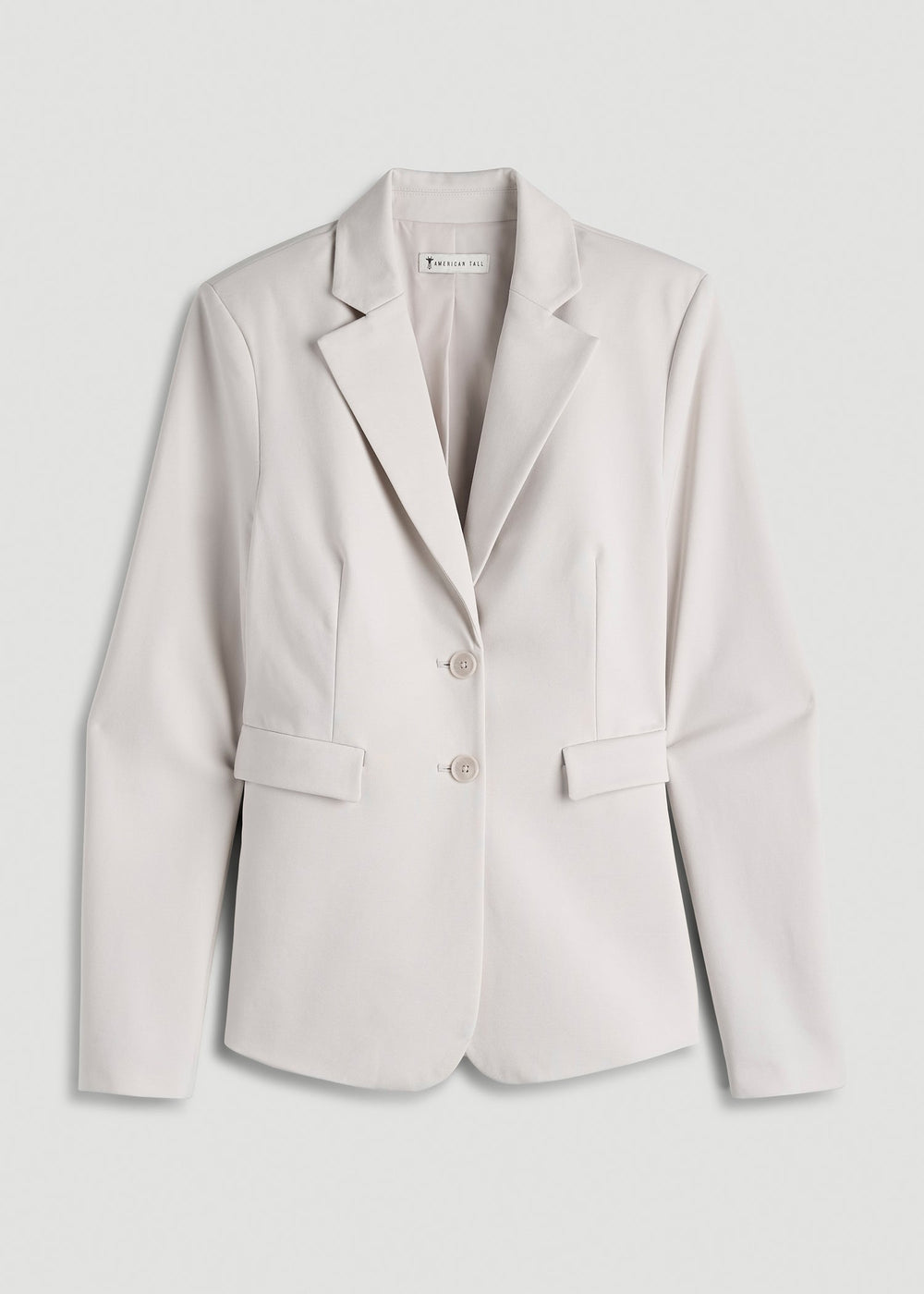 American Tall Discount | Freedom Flex Two-Button Slim-Fit Blazer for Tall Women in White Sand