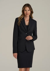 American Tall Online | Freedom Flex Two-Button Slim-Fit Blazer for Tall Women in Black