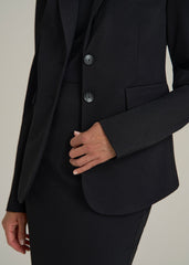 American Tall Online | Freedom Flex Two-Button Slim-Fit Blazer for Tall Women in Black