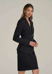 American Tall Online | Freedom Flex Two-Button Slim-Fit Blazer for Tall Women in Black