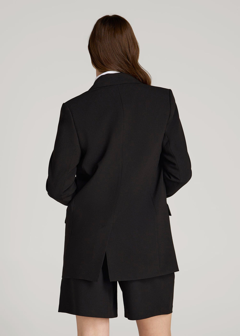 American Tall Sale | Boyfriend Fit Single-Button Blazer for Tall Women in Black