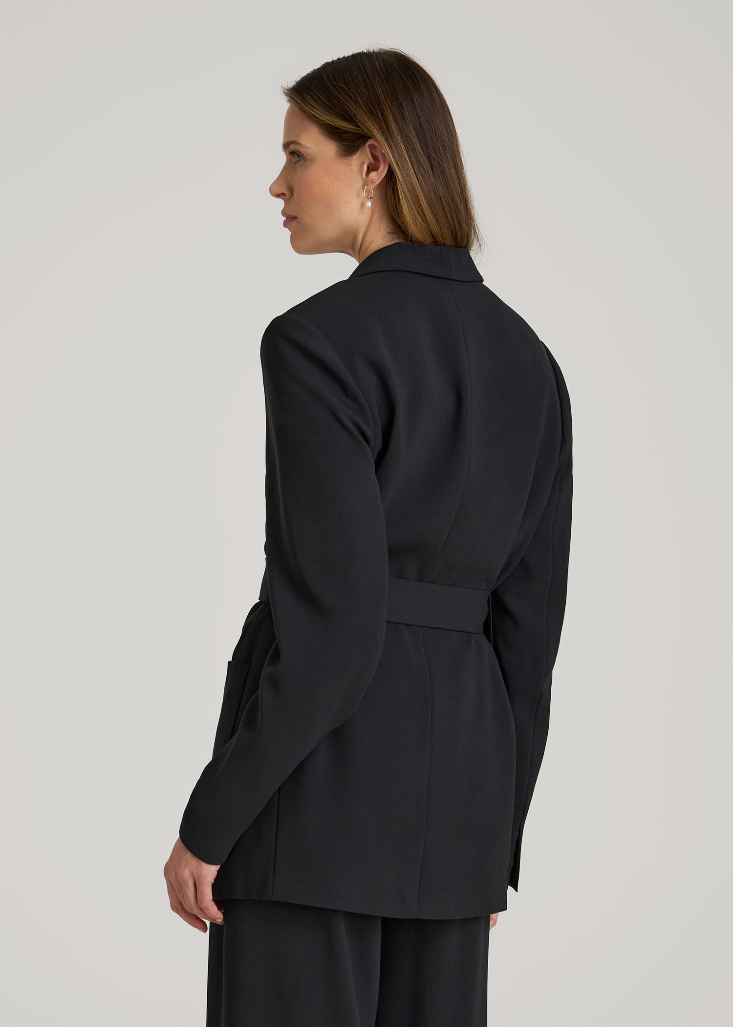 American Tall For Sale | Crepe Wrap Blazer for Tall Women in Black