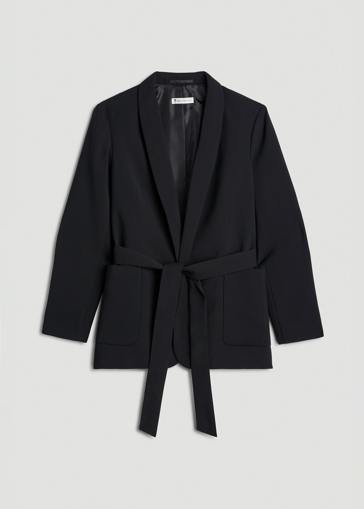 American Tall For Sale | Crepe Wrap Blazer for Tall Women in Black