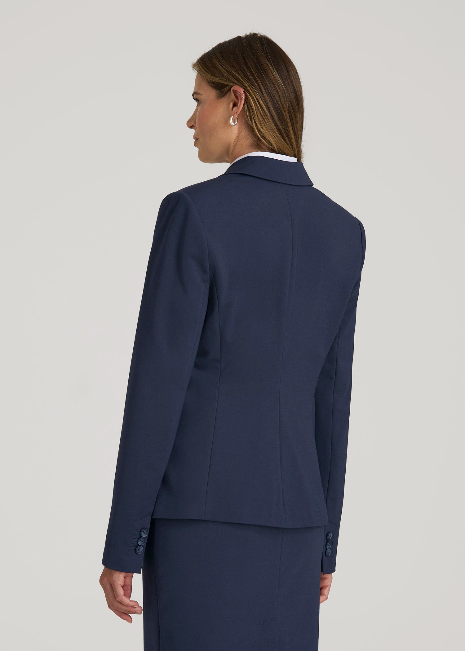 American Tall Online | Freedom Flex Two-Button Slim-Fit Blazer for Tall Women in Navy