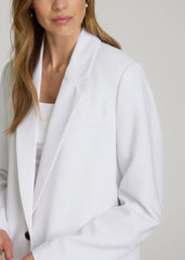 American Tall Outlet | Boyfriend Fit Single-Button Blazer for Tall Women in Optic White