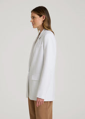 American Tall Outlet | Boyfriend Fit Single-Button Blazer for Tall Women in Optic White