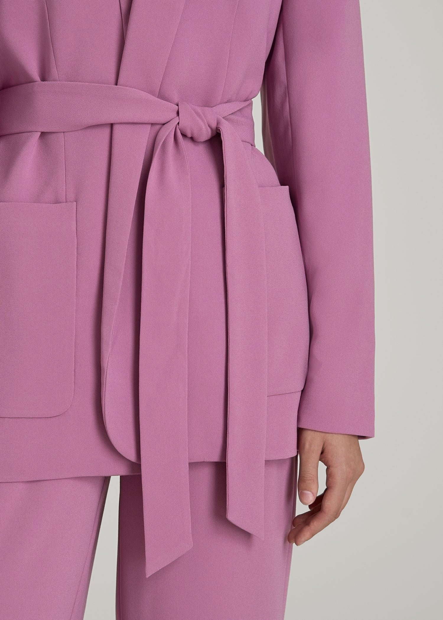 American Tall For Sale | Crepe Wrap Blazer for Tall Women in Argyle Purple