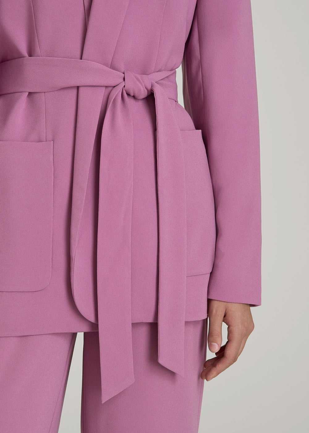 American Tall For Sale | Crepe Wrap Blazer for Tall Women in Argyle Purple