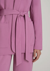 American Tall For Sale | Crepe Wrap Blazer for Tall Women in Argyle Purple