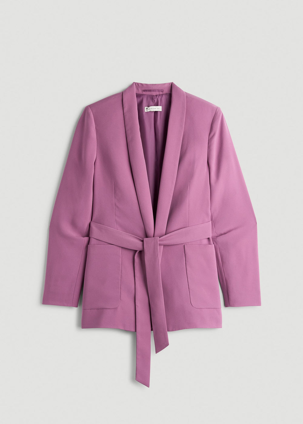American Tall For Sale | Crepe Wrap Blazer for Tall Women in Argyle Purple
