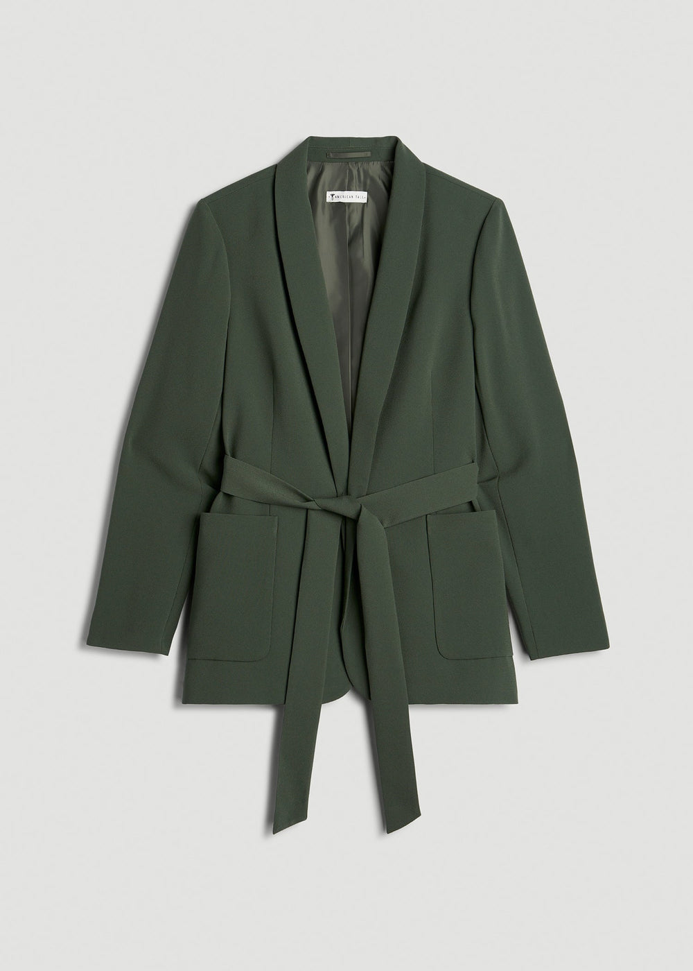 American Tall Discount | Crepe Wrap Blazer for Tall Women in Climbing Ivy