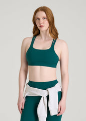 American Tall Online Shop | Balance Multi-Strap Sports Bra for Tall Women in Deep Teal