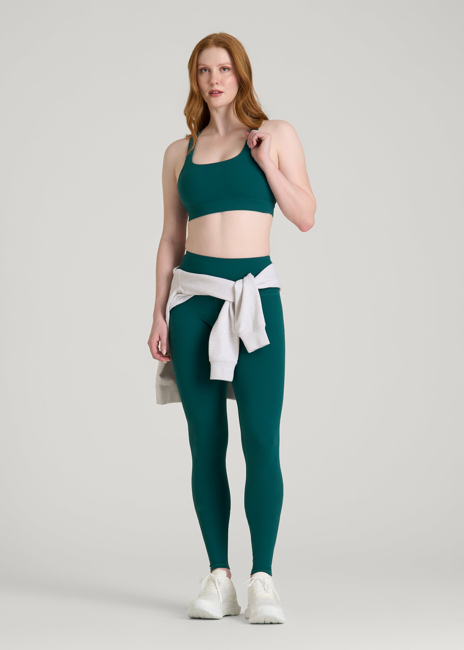 American Tall Online Shop | Balance Multi-Strap Sports Bra for Tall Women in Deep Teal