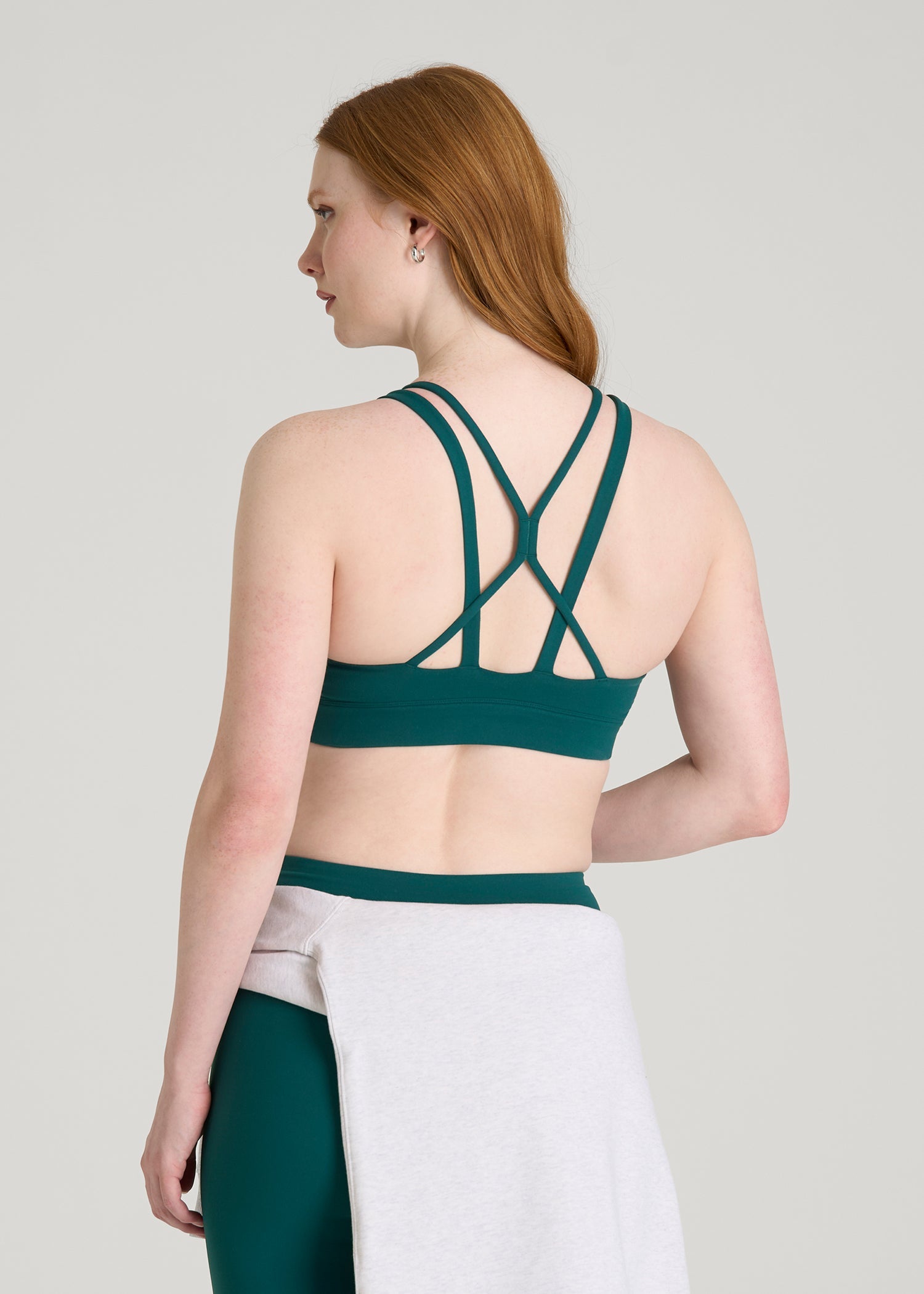 American Tall Online Shop | Balance Multi-Strap Sports Bra for Tall Women in Deep Teal
